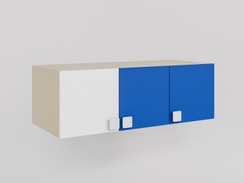 Антресоль на шкаф 3-х створчатый Скай люкс (Синий/Белый/корпус Клен) в Канске - kansk.mebel54.com | фото