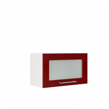 Бруклин ШВГС 600 Шкаф верхний горизонтальный со стеклом (Бетон белый/корпус Белый) в Канске - kansk.mebel54.com | фото