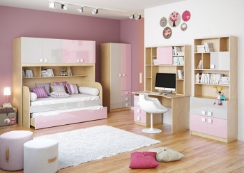 Детская комната Грэйси (Розовый/Серый/корпус Клен) в Канске - kansk.mebel54.com | фото