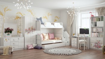 Детская комната Совушки (Белый/корпус Выбеленное дерево) в Канске - kansk.mebel54.com | фото