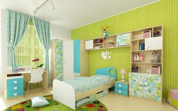 Детская комната Твит (Белый/Зеленый/корпус Клен) в Канске - kansk.mebel54.com | фото