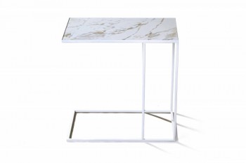 Журнальный столик Stone 018 (Прямоугольный) Металл/Керамика 500 Белый в Канске - kansk.mebel54.com | фото