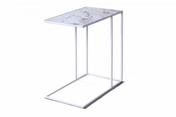 Журнальный столик Stone 018 (Прямоугольный) Металл/Керамика 500 Белый в Канске - kansk.mebel54.com | фото