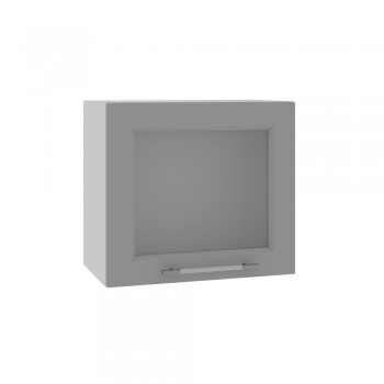 Капри ВПГС 500 шкаф верхний горизонтальный со стеклом высокий (Камень темный/корпус Серый) в Канске - kansk.mebel54.com | фото