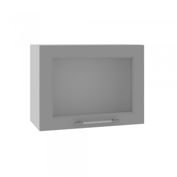 Капри ВПГС 600 шкаф верхний горизонтальный со стеклом высокий (Камень темный/корпус Серый) в Канске - kansk.mebel54.com | фото