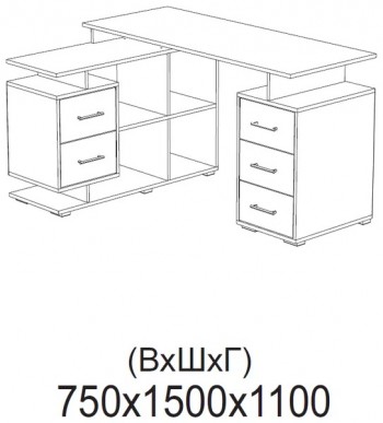 Компьютерный стол угловой СКМУ-3 белый в Канске - kansk.mebel54.com | фото