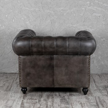 Кресло кожаное Лофт Честер (акация) в Канске - kansk.mebel54.com | фото