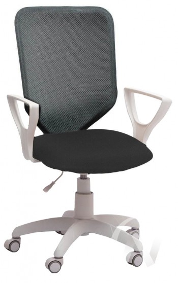 Кресло компьютерное Элегия S (белый/ткань сетка темно-серая) в Канске - kansk.mebel54.com | фото