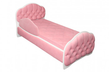 Кровать 160 Гармония 36 Светло-розовый (мягкий бортик) в Канске - kansk.mebel54.com | фото