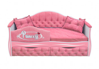 Кровать 160 серии Иллюзия 2 ящика 36 Розовый (мягкий бортик/подушки) в Канске - kansk.mebel54.com | фото