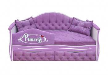 Кровать 160 серии Иллюзия 2 ящика 67 Светло-фиолетовый (подушки/мягкий бортик) в Канске - kansk.mebel54.com | фото