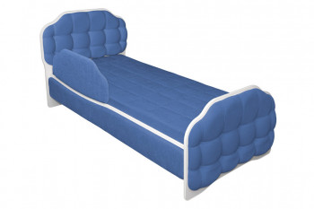 Кровать 170 Атлет 29 Синий (мягкий бортик) в Канске - kansk.mebel54.com | фото