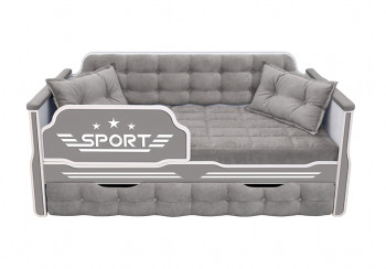 Кровать 170 серии Спорт 1 ящик 45 Серый (подушки) в Канске - kansk.mebel54.com | фото