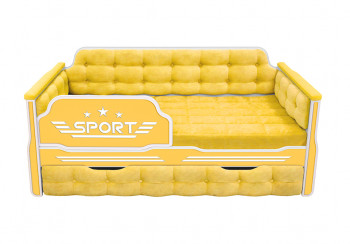 Кровать 170 серии Спорт 1 ящик 74 Жёлтый (мягкие боковые накладки) в Канске - kansk.mebel54.com | фото