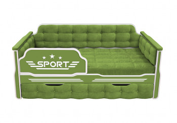 Кровать 170 серии Спорт 1 ящик 76 Зелёный (мягкие боковые накладки) в Канске - kansk.mebel54.com | фото