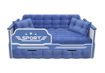 Кровать 170 серии Спорт 1 ящик 85 Синий (подушки) в Канске - kansk.mebel54.com | фото