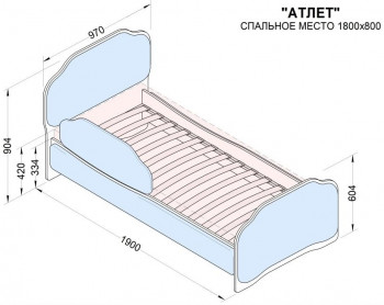 Кровать 180 Атлет 29 Синий (мягкий бортик) в Канске - kansk.mebel54.com | фото