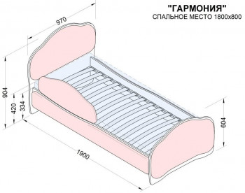 Кровать 180 Гармония 36 Светло-розовый (мягкий бортик) в Канске - kansk.mebel54.com | фото