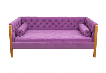 Кровать 180 серии Леди  32 Фиолетовый (подушка валик) в Канске - kansk.mebel54.com | фото