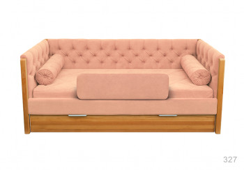 Кровать 180 серии Леди + ящик 15 Бледно-розовый (мягкий бортик/подушка валик) в Канске - kansk.mebel54.com | фото