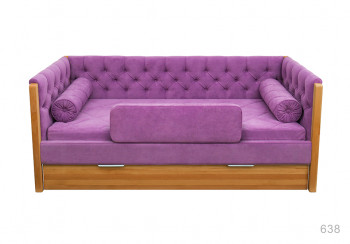 Кровать 180 серии Леди + ящик 32 Фиолетовый (мягкий бортик/подушка валик) в Канске - kansk.mebel54.com | фото