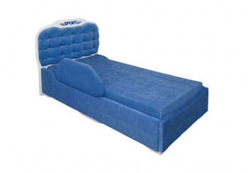 Кровать 190 Атлет Lux 29 Синий (мягкий бортик) в Канске - kansk.mebel54.com | фото
