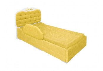 Кровать 190 Атлет Lux 74 Жёлтый (мягкий бортик) в Канске - kansk.mebel54.com | фото