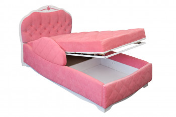 Кровать 190 Гармония Lux 36 Розовый (мягкий бортик) в Канске - kansk.mebel54.com | фото