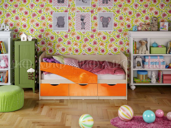 Кровать Бабочки 1,6м (Оранжевый металлик) в Канске - kansk.mebel54.com | фото