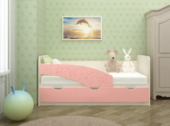 Кровать Бабочки 1,6м (Розовый металлик) в Канске - kansk.mebel54.com | фото