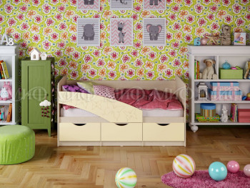 Кровать Бабочки 1,8м (Ваниль матовый) в Канске - kansk.mebel54.com | фото