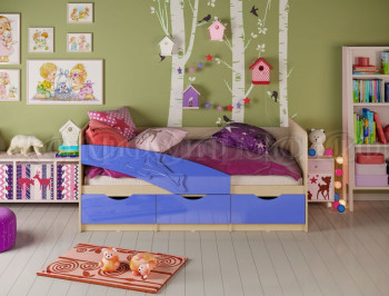 Кровать детская 1,6м Дельфин (Синий металлик) в Канске - kansk.mebel54.com | фото