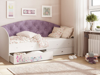 Кровать детская Эльза Белый/Фиолетовый в Канске - kansk.mebel54.com | фото
