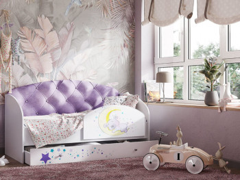 Кровать детская Звездочка Белый/Фиолетовый в Канске - kansk.mebel54.com | фото