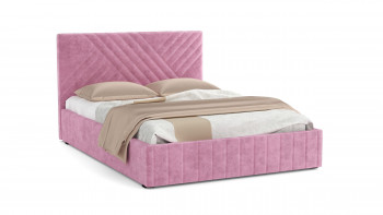 Кровать Гамма ш. 1400 (без основания для хранения) (велюр тенерифе розовый) в Канске - kansk.mebel54.com | фото