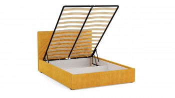 Кровать Гамма ш. 1400 (с основанием для хранения) (велюр тенерифе куркума) в Канске - kansk.mebel54.com | фото
