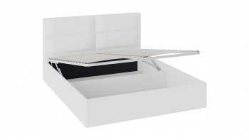 Кровать «Глосс» с мягкой обивкой и подъемным механизмом тип 1 (1400) (Белая) в Канске - kansk.mebel54.com | фото