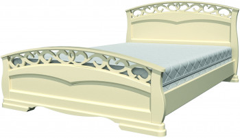 Кровать Грация-1 из массива сосны 1400*2000 Слоновая кость в Канске - kansk.mebel54.com | фото