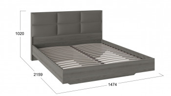 Кровать «Либерти» с мягким изголовьем Хадсон/Ткань Грей/1400 в Канске - kansk.mebel54.com | фото