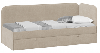 Кровать «Молли» с мягкой обивкой (900) тип 1 (Микровелюр Scandi Cream 03) в Канске - kansk.mebel54.com | фото