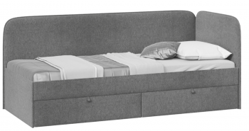 Кровать «Молли» с мягкой обивкой (900) тип 1 (Микровелюр Scandi Graphite 22) в Канске - kansk.mebel54.com | фото