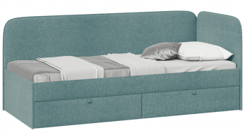 Кровать «Молли» с мягкой обивкой (900) тип 1 (Микровелюр Scandi Indigo 11) в Канске - kansk.mebel54.com | фото