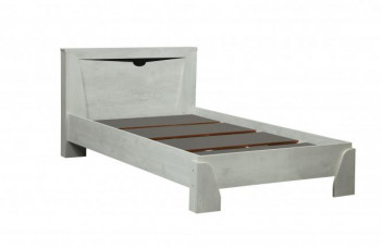 Кровать одинарная 33.07 с настилом "Лючия" (ш. 900)/(бетон пайн белый / венге / белый) в Канске - kansk.mebel54.com | фото