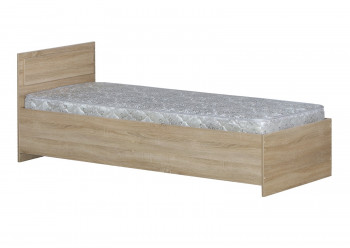 Кровать одинарная 800-2 без матраса (прямые спинки) Дуб Сонома в Канске - kansk.mebel54.com | фото