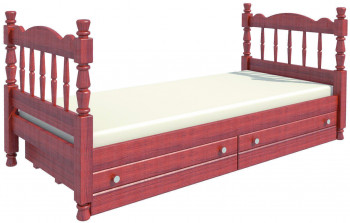 Кровать одинарная Аленка из массива сосны 800*1890 Орех в Канске - kansk.mebel54.com | фото