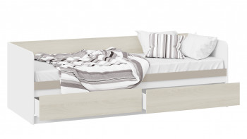 Кровать «Сканди» с 2 ящиками Дуб Гарден/Белый/Глиняный серый в Канске - kansk.mebel54.com | фото