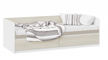 Кровать «Сканди» с 2 ящиками Дуб Гарден/Белый/Глиняный серый в Канске - kansk.mebel54.com | фото
