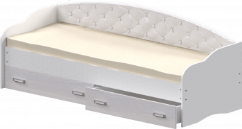 Кровать Софа-7 с мягкой спинкой (800х1900) Белый в Канске - kansk.mebel54.com | фото