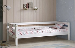Кровать Соня Вариант 2 с задней защитой Белый полупрозрачный в Канске - kansk.mebel54.com | фото