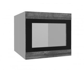 Лофт ВПГСФ 500 шкаф верхний горизонтальный со стеклом высокий с фотопечатью (Дуб бурый/корпус Серый) в Канске - kansk.mebel54.com | фото